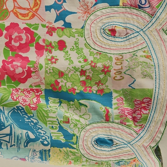 Lilly Pulitzer Vintage Mini Skirt "State Of Mind" Print Size 6 Scalloped Hemline - Picture 5 of 15